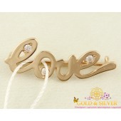 Золотая булавка Love (лав, любовь) бш357и